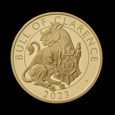 The Royal Tudor Beasts The Bull of Clarence 2023 5oz Gold Proof Trial Piece