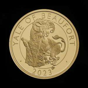 The Royal Tudor Beasts The Yale of Beaufort 2023 2oz Gold Proof Trial Piece