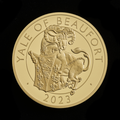 The Royal Tudor Beasts The Yale of Beaufort 2023 5oz Gold Proof Trial Piece