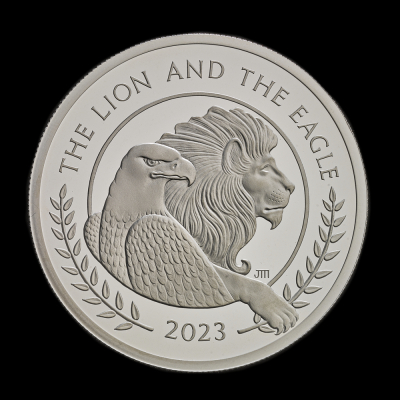 The Lion and The Eagle 2023 2oz Silver Proof Trial Piece