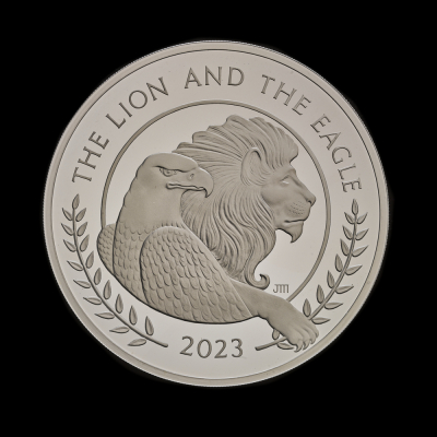 The Lion and The Eagle 2023 1kg Silver Proof Trial Piece