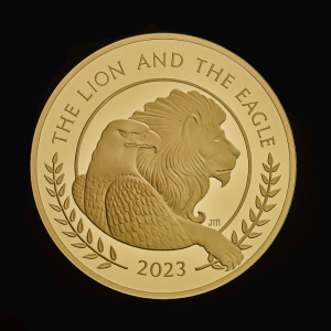 The Lion and The Eagle 2023 1kg Gold Proof Trial Piece