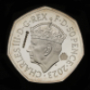 The Coronation of His Majesty King Charles III 2023 50p Silver Proof Trial Piece - 2