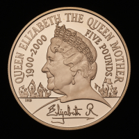 2000 The Queen Mother Centenary Year Gold Proof &pound;5