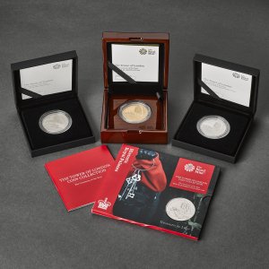 2019 Ceremony of the Keys £5 set of Gold, Silver, Silver Piedfort and BU