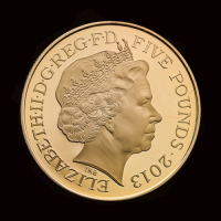 2013 Gold Proof &pound;5 The Queen's Coronation Anniversary