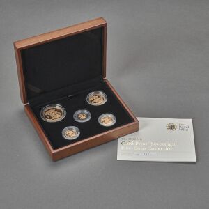 2010 UK Gold Proof Sovereign 5 Coin Collection