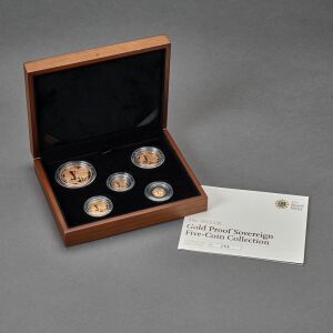 2012 UK Gold Sovereign 5 coin Collection