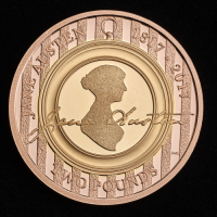 2017 Jane Austen &pound;2 Gold Proof