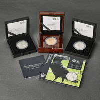 2019 Legend of the Ravens &pound;5 set of Gold, Silver, Silver Piedfort and BU