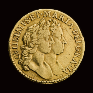 1689 William III and Mary II Gold Half Guinea