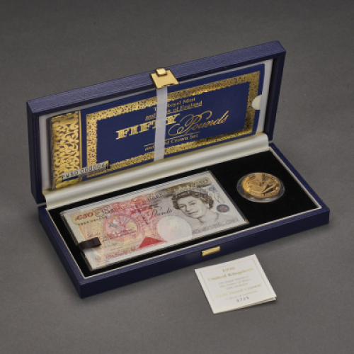 1998 Prince Charles Gold Proof &pound;5 Coin with &pound;50 Banknote Set