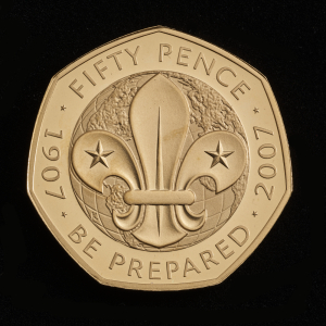 2007 Scouting Centenary Gold Proof 50p Coin