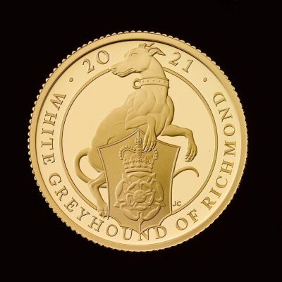 2021 White Greyhound of Richmond Quarter ounce Gold Proof Coin