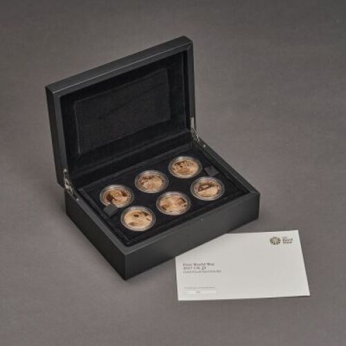 2017 First World War Centenary UK &pound;5 Gold Proof Six Coin Set