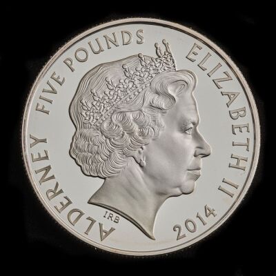 2014 Alderney £5 silver proof cert "for the fallen"