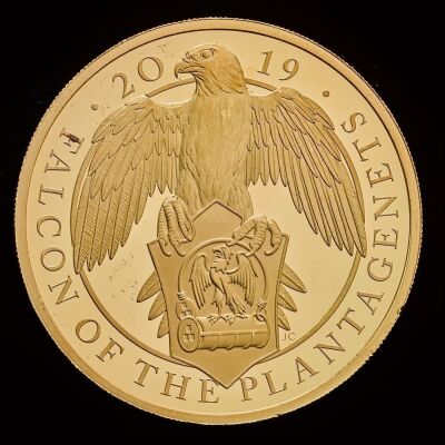 2019 Queen's Beasts Falcon of the Plantagenets 5oz Gold Proof