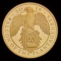 2019 Queen's Beasts Falcon of the Plantagenets 5oz Gold Proof