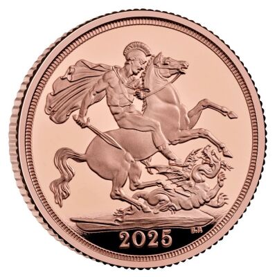 The Sovereign 2025 last of the rose gold (St. George & Dragon Design). Last coin to be struck