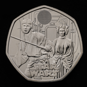 Star Wars Luke Skywalker and Princess Leia 2023 50p Brilliant Uncirculated Trial Piece