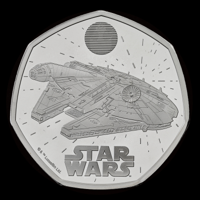 Star Wars Millennium Falcon 2024 50p Silver Proof Trial Piece