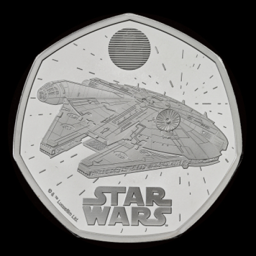 Star Wars Millennium Falcon 2024 50p Silver Proof Trial Piece