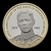 Sir Winston Churchill 2024 &pound;2 Base Proof Trial Piece
