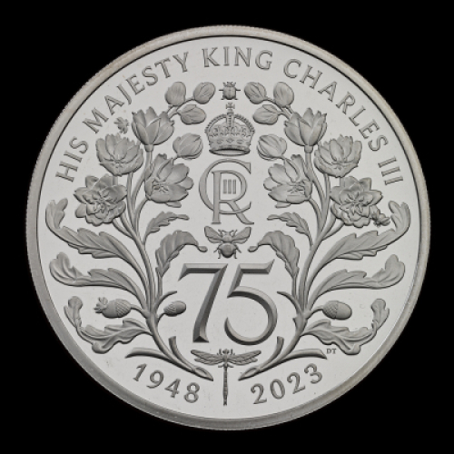 The 75th Birthday of King Charles III 2023 &pound;5 Base Proof Trial Piece