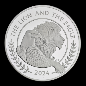 The Lion and The Eagle 2023 10oz Silver Proof Trial Piece