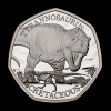 Dinosaurs: Iconic Specimens Tyrannosaurus 2024 50p Silver Proof Trial Piece