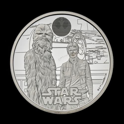 Star Wars Han Solo and Chewbacca 2024 2oz Silver Proof Trial Piece