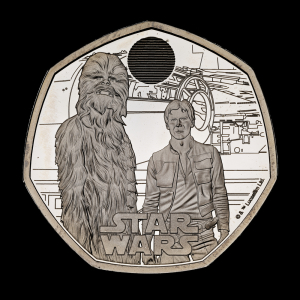 Star Wars Han Solo and Chewbacca 2024 50p Silver Proof Trial Piece