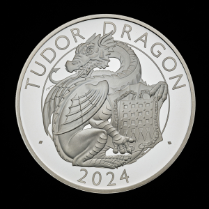 The Royal Tudor Beasts The Tudor Dragon 2024 5oz Silver Proof Trial Piece