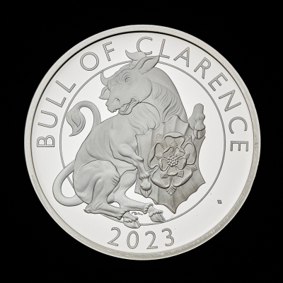 The Royal Tudor Beasts The Bull of Clarence 2023 1oz Silver Proof Trial Piece