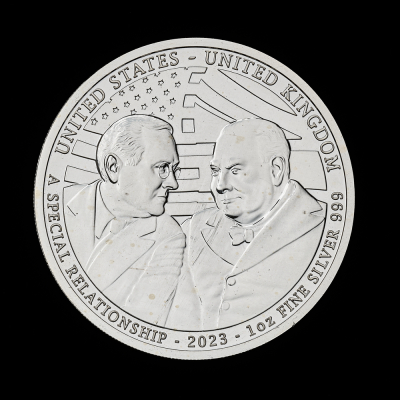 Roosevelt and Churchill 2023 1oz Silver Bullion Trial Piece