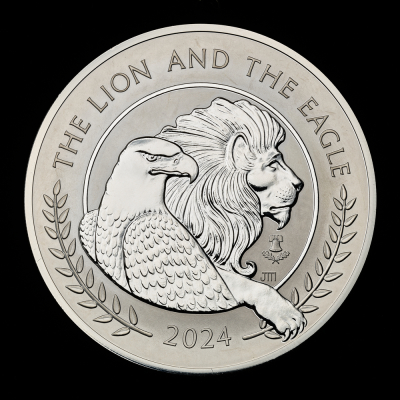 The Lion and The Eagle 2024 5oz Silver Proof Trial Piece