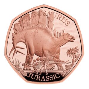 Stegosaurus 2024 50p Gold Proof Trial Piece