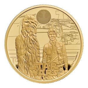 Star Wars Han Solo and Chewbacca 2024 1oz Gold Proof Trial Piece