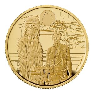 Star Wars Han Solo and Chewbacca 1/4oz Gold Proof Trial Piece