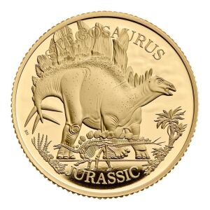 Dinosaurs: Iconic Specimens Stegosaurus 2024 1/4oz Gold Proof Trial Piece