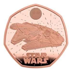 Star Wars Millennium Falcon 2024 50p Gold Proof Trial Piece