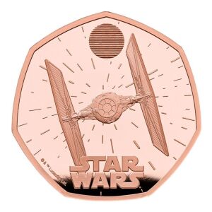 Star Wars TIE Fighter 2024 50p Gold Proof Trial Piece