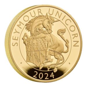 The Royal Tudor Beasts The Seymour Unicorn 2024 5oz Gold Proof Trial Piece