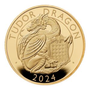 The Royal Tudor Beasts The Tudor Dragon 2024 5oz Gold Proof Trial Piece