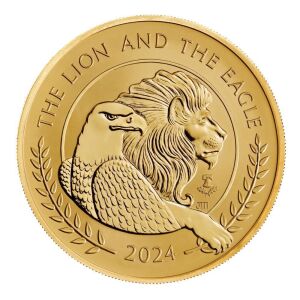 The Lion and The Eagle 2024 5oz Gold Proof Trial Piece