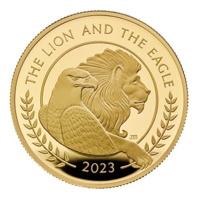 The Lion and The Eagle 2023 1oz Gold Proof Trial Piece