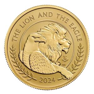 The Lion and The Eagle 2024 2oz Gold Proof Trial Piece