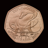 Dinosaurs: Iconic Specimens Diplodocus 2024 50p Gold Proof Trial Piece - 2