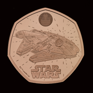 Star Wars Millennium Falcon 2024 50p Gold Proof Trial Piece