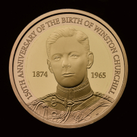 Sir Winston Churchill 2024 &pound;2 Gold Proof Trial Piece